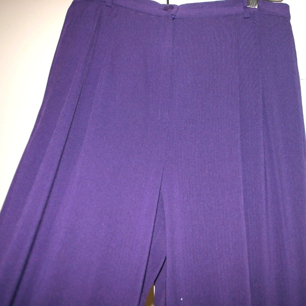 CARLISLE 3-Piece Purple Pant-Skirt-Shell-Belt-Size 8-Made in Italy-Excellent!